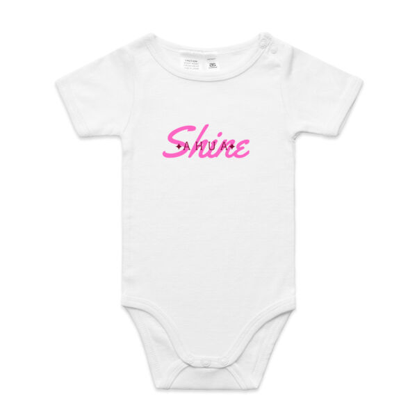 Star Shine Maroon on Pink Baby Suit Thumbnail